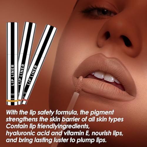 Veldoro Lip Stain, Veldoro Peel Off Lip Stain, Nude Lipliner Makeup,Lip Liner Stain Peel, Lip Stain -Peel & Reveal, Long-Lasting Plumper Lips (Dark Brown+Light Brown, One size)