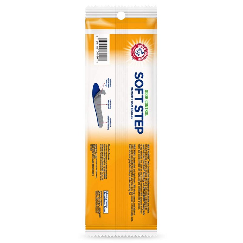Arm & Hammer Soft Step Memory Foam Insoles (M 8-14/W 6-10)