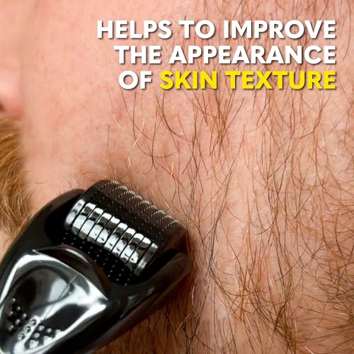 The Beard Club Derma Roller for Face, Body and Scalp - Microneedling Roller for Men and Women with 540 Titanium Microneedles - Beard Roller for Hair & Beard