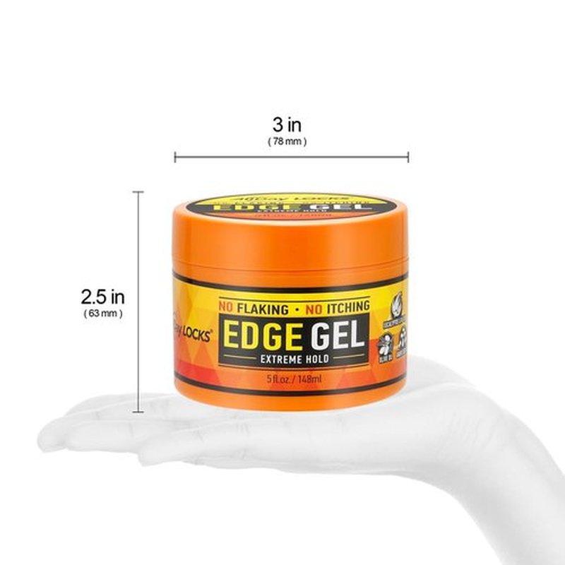 AllDay Locks Edge Gel | Extreme Hold Edge Control Gel | No Flaking, Itching, or Split Ends | Long Lasting Style for Braids, Locks, Twists, Cornrows | 5 oz