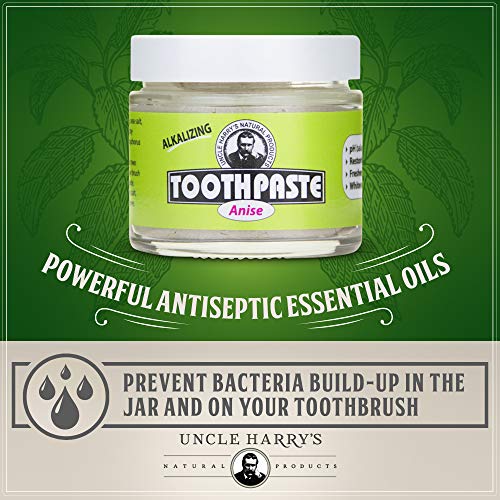 Uncle Harry's Anise Remineralizing Toothpaste | Natural Whitening Toothpaste Freshens Breath & Promotes Enamel | Vegan Fluoride Free Toothpaste (2 Pack)