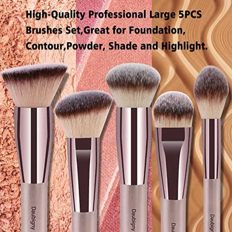 Makeup Brushes, Daubigny 16Pcs Premium Synthetic Makeup Brush Set with Professional Foundation Brushes Powder Concealers Eye shadows Blush Makeup Brush for Perfect Makeup (Black)