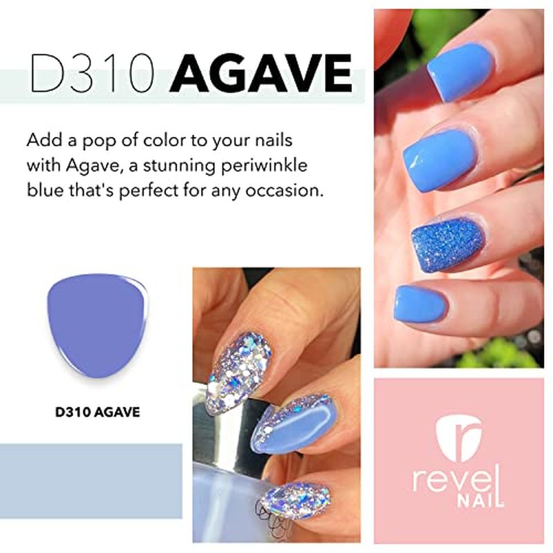 Revel Nail Dip Powder - Blue Powder Dip Nail Polish, Chip Resistant Dip Nail Powder with Vitamin E and Calcium, DIY Manicure, Tiff