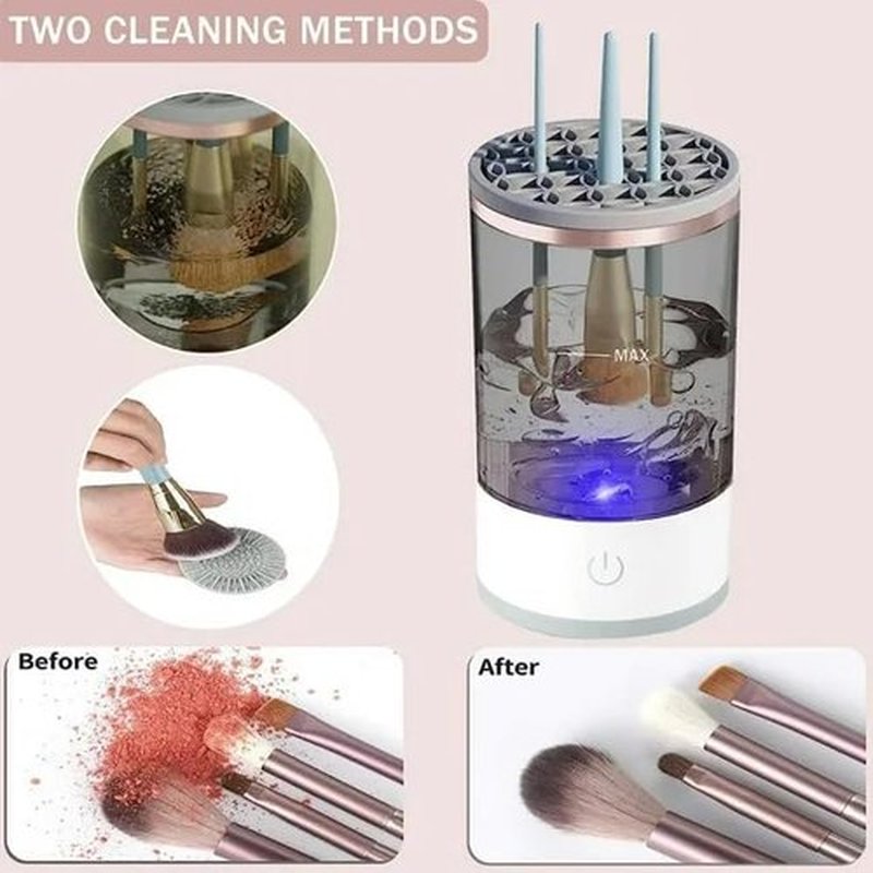 Beauty Swirl Cosmetic Brush Cleaner, Makeup Brush Cleaner, The Cozy Luna Brush Cleaner, Electric Makeup Brush Cleaner Machine for Deep Cleaning All Size Makeup Brus (1PC Black)