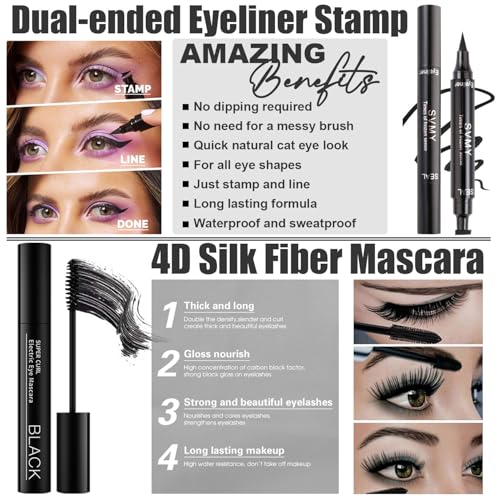 All in One Makeup Kit,Includes Naked Eyeshadow,Liquid Foundation,CC Cream,Lipstick Set,Mascara,Makeup Brush,Makeup Sponge,Eyebrow Powder,Eyebrow Soap,Eyeliner Stamp, Primer,Contour Stick,Cosmetic Bag