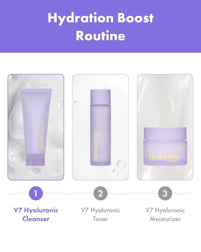 It'S SKIN V7 Hyaluronic Cleanser 5.07 fl oz | Face Hydrating Moisturizer & Face Cleanser | Vegan Face Wash & Facial Skin Care Products | Moisturizing Face Wash & Gentle Face Cleanser for Women