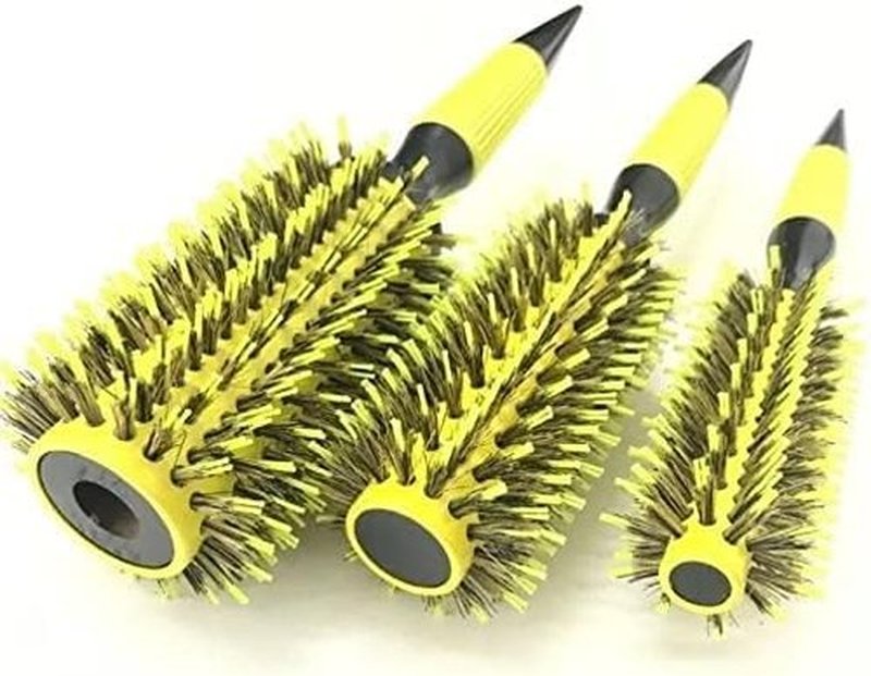 Generic Professional Brazilian Hair Brush Curlerl/Straightener (#12), Yellow and Black