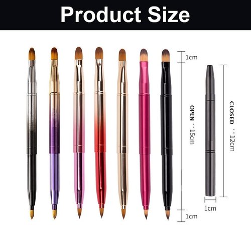 Exquisite Professional Lip Brush Applicators-Retractable Lipstick Brushes- Lipstick Gloss Makeup Brush Tool For Women and Girls (Bright Pink)