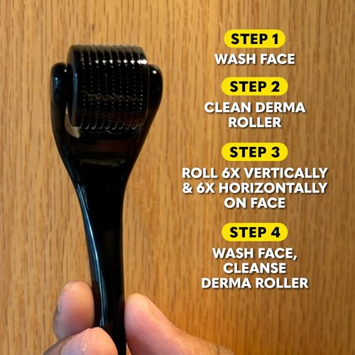 The Beard Club Derma Roller for Face, Body and Scalp - Microneedling Roller for Men and Women with 540 Titanium Microneedles - Beard Roller for Hair & Beard