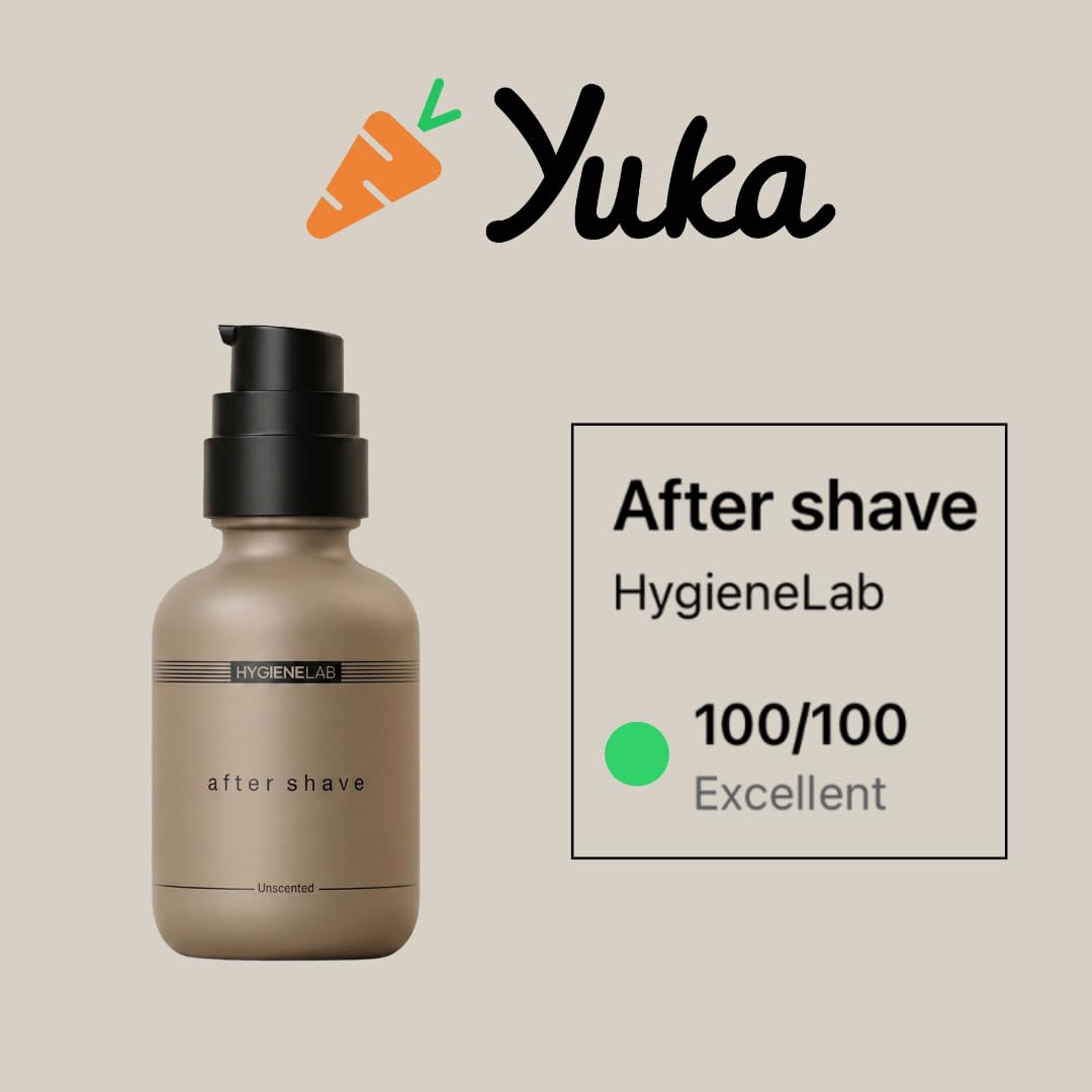 HygieneLab After Shave, Yuka Rated Excellent – Unscented, Non-Toxic Aloe Vera & Vitamin E Formula for Sensitive Skin, Helps Soothe Razor Burn, Lightweight Moisturizer (3.38 oz)