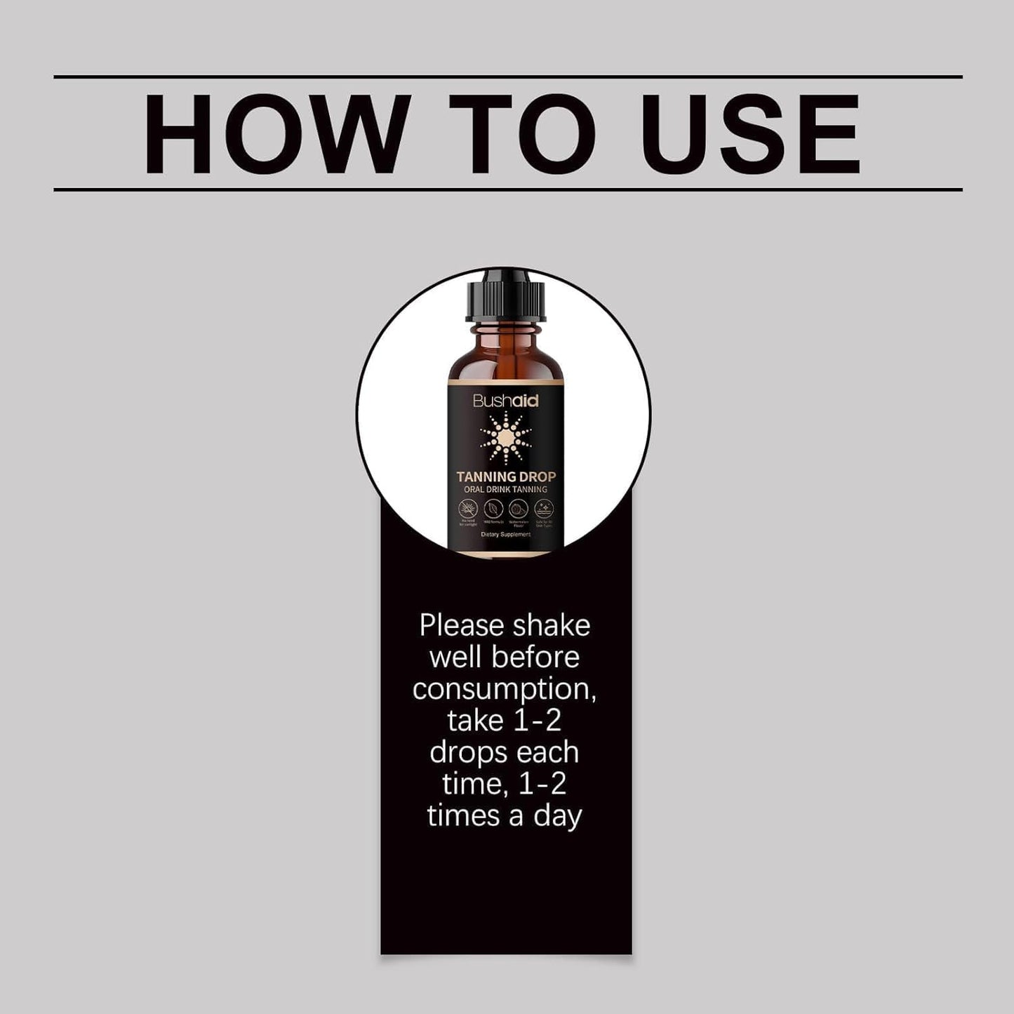 Tanning Drops, Sunless Tanning Drops To Drink, Sunless Self Tanner, Bronzing Tanner for Face and Body, Drinkable Tanning Drops Enhancing Natural Skin Tone for All Skin Types, 2Fl Oz