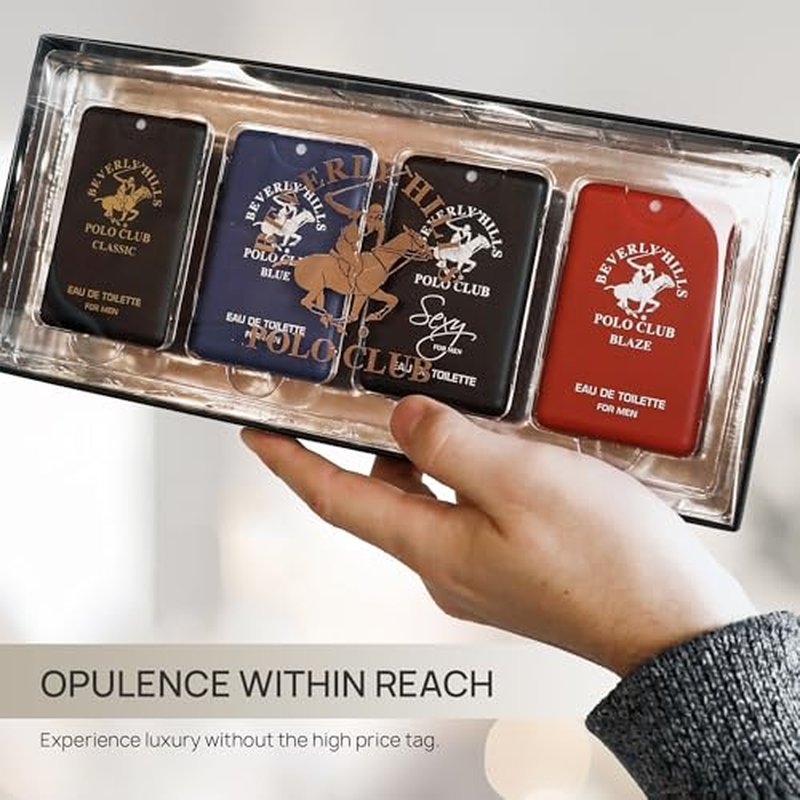 Beverly Hills Polo Club Pocket Size Collection, 4 Piece Cologne Gift Set for Men, Pack of 1, 0.68 fl oz