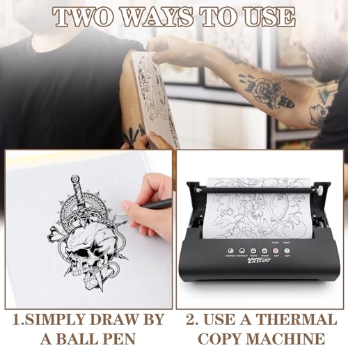 Tattoo Practice Fake Skins and Transfer Paper Kit Includes 40Pcs Tattoo Stencil Paper and 10Pcs Double Sided Blank Practice Fake Skin for Beginners and Experienced Artists