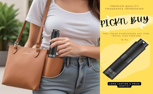 PICKN BUY Luxury Perfume for Women 0.34 Fl oz, Scent Compatible to Choo Perfume, Made in USA, Long-Lasting Spray Comes in Refilable Bottle