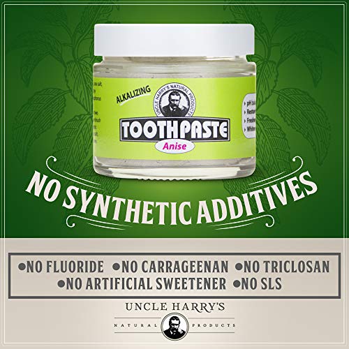 Uncle Harry's Anise Remineralizing Toothpaste | Natural Whitening Toothpaste Freshens Breath & Promotes Enamel | Vegan Fluoride Free Toothpaste (2 Pack)