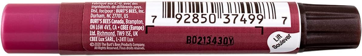 Burt's Bees Lip Shimmer, 100% Natural Moisturizing, with Peppermint Oil, Guava, 0.09 Oz - 6 Pack