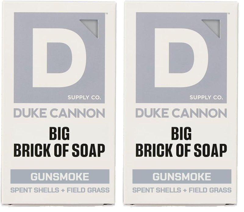 Duke Cannon Supply Co. Extra Large Bar Soap - Men's Natural Bar Soap with a Masculine Scent - Spent Shells + Field Grass - Body Soap for Men - All Skin Types - Big Brick of Soap - Gun Smoke (10 oz)