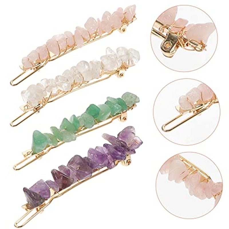 Mikinona 8 Pcs crystal stone hairpin hair barrettes for women hair jewels hair accessories for women wedding no 1 hairpin diamond hair clips hair pearls girl Metal headgear