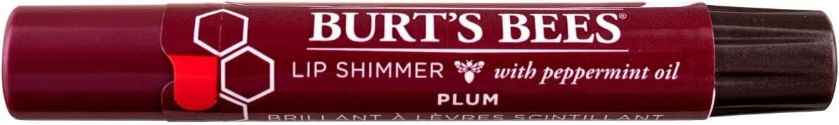 Burt's Bees Lip Shimmer, 100% Natural Moisturizing, with Peppermint Oil, Guava, 0.09 Oz - 6 Pack