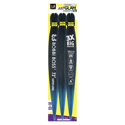 BOBBI BOSS Just Glam 3X Pre-Feathered Braid 72" (3-Pack, T1B/613)