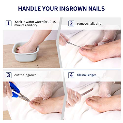 Nail Clippers for Thick Nails,Large Toenail Clippers for Ingrown or Thick Nails for Seniors,Women and Men. Professional Stainless Steel Toenail and Fingernail Clippers Set. (Blue/Silver)