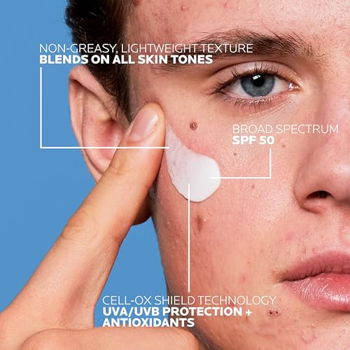 La Roche Posay Anthelios UV Clear Sunscreen SPF 50, Daily Sunscreen for Face with Azelaic Acid, Broad Spectrum Invisible SPF Protection for Acne and Rosacea Prone Skin