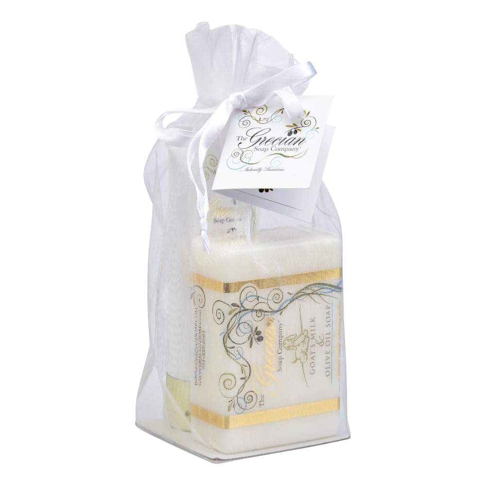 Grecian Soap & Lotion Tube Gift Set Milk & Honey Scent- Luxurious Goat's Milk Soap Bar & Lotion Set, Unique Women's Gift Set- Natural Beauty Products