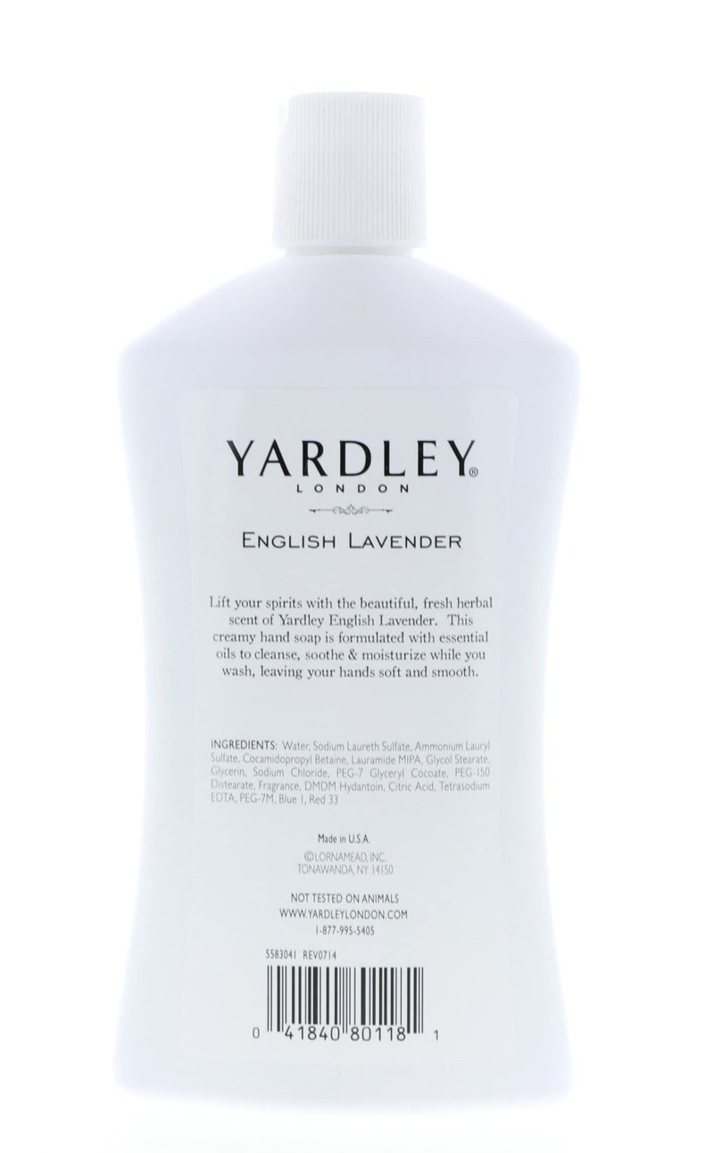 Yardley London English Lavender, Luxurious Hand Soap, Moisturizes & Soothes with Essential Oils, 16 FL OZ (473ml) - 6 Pack