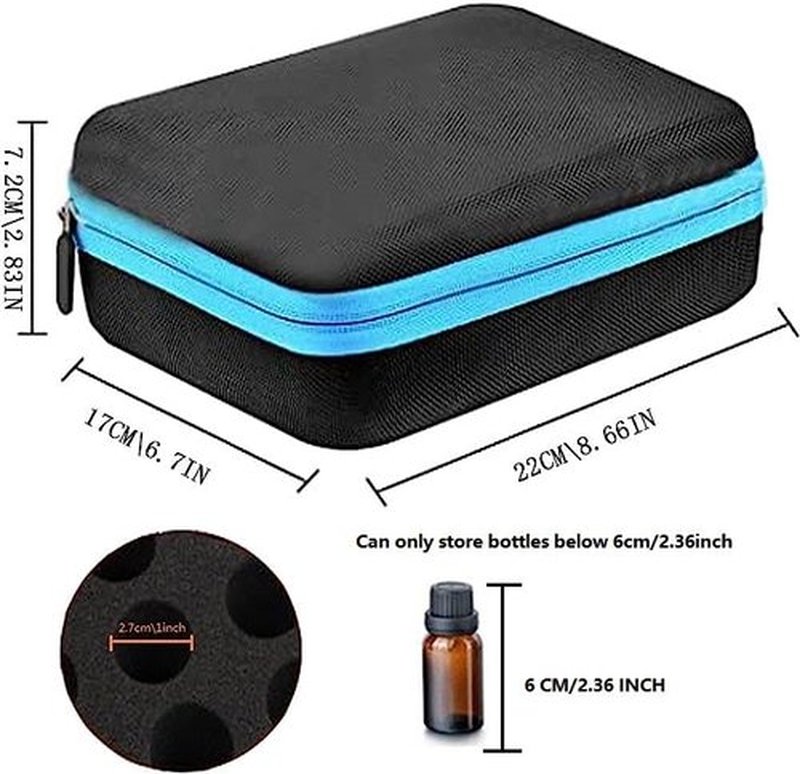 DHXYZZB Essential Oils Carrying Case Holds, 30 Bottles 5ml, 10ml, 15ml Bottles Storage Organizer Bag Hard Shell EVA