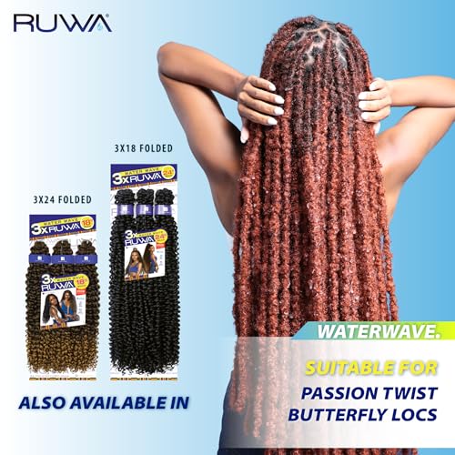 Sensationnel Ruwa prestretched braiding hair - 3x 48 inch water repellent kanekalon fast dry synthetic sports itch free (5 pack, 1 JETBLACK)