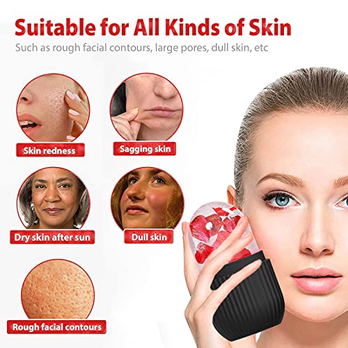 XHJRI Ice Face Roller Massager,Ice Cube Roller for Face, Eyes and Neck Naturally Conditioning and Skin Care,De-Puff Eye Bags,Reduce Migraine Pain,Reusable Massage Silicone Ice Mold (New Coffee)