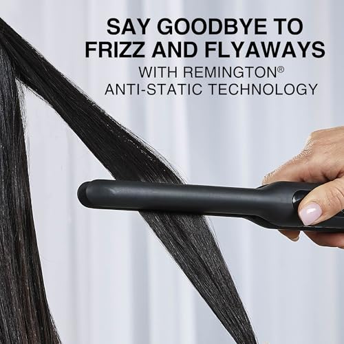 Remington 1/2" Flat Iron, Hair Straightener with Anti-Static Technology, 15-Second Heat Up & 60 Minute Auto Shut Off, 30% Longer Ceramic Floating Plates, Titanium + Ceramic Coating