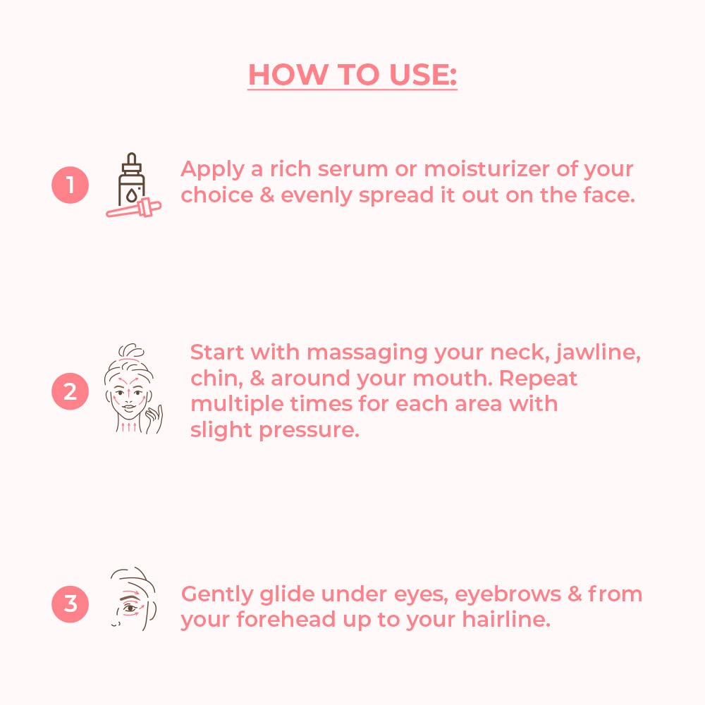 BE SOULFULL Gua Sha, Natural Face Massaging Stone for Firm and Glowing Skin, for Men & Women, 1 Unit (Rose Quartz)