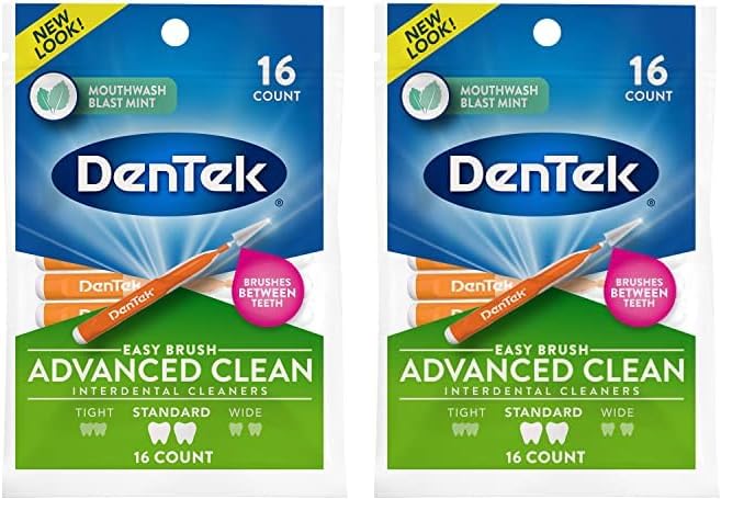 DenTek Easy Brush Interdental Cleaners, Mint, 16 Count | 10 Pack
