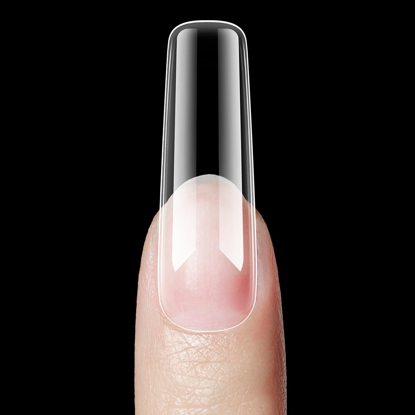 Beetles Gel Nail Kit Easy Extension Set, Long Square Pre Shaped 240 Pcs Clear False Acrylic Nails Tips with 5 In 1 Nail Glue Innovative UV Led Lamp DIY Manicure Salon at Home