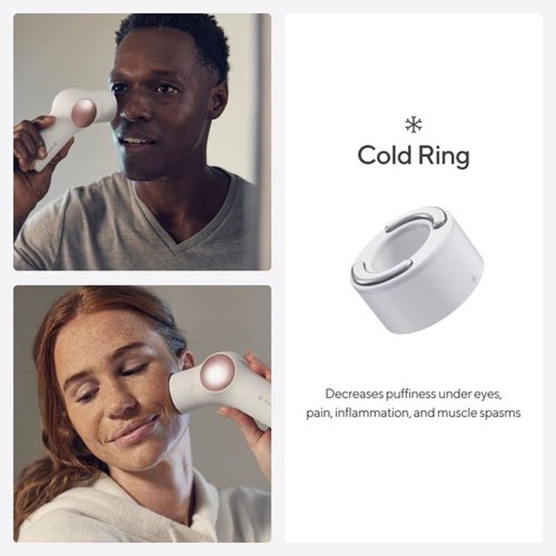 TheraFace PRO Hot and Cold Rings - Facial Therapy Care Device Attachment Kit to Improve Skin Radiance and Blood Flow and Reduce Face Tightening - Powered by Cryothermal Technology (White)
