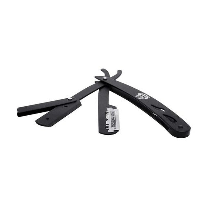 The Shave Factory Straight Edge Razor Kit (Black / 300 Derby Professional Single Edge Razor Blades)