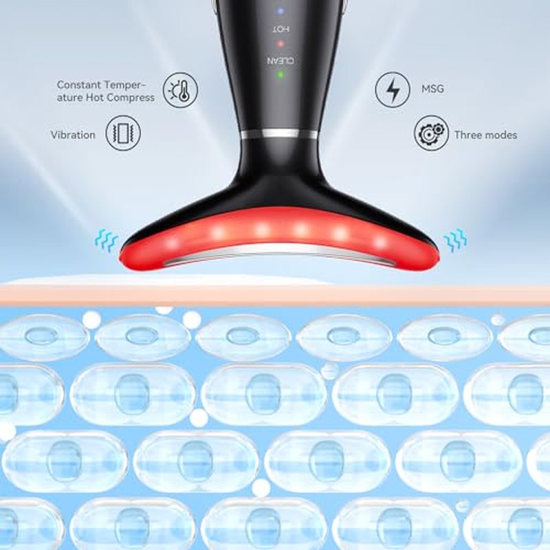 Neck Face Massager, 3-in-1 Portable Facial Massager, Face Sculpting Tool(Black)