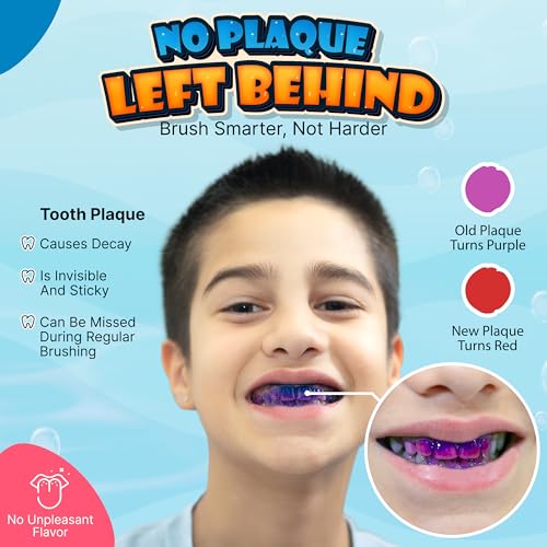 Say no to Tooth Decay. Highlights The Invisible Cavity Causing Plaque for More Effective Brushing. Designed by a Pediatric Dentist. No More Messy Tablets or Unpleasant Taste.