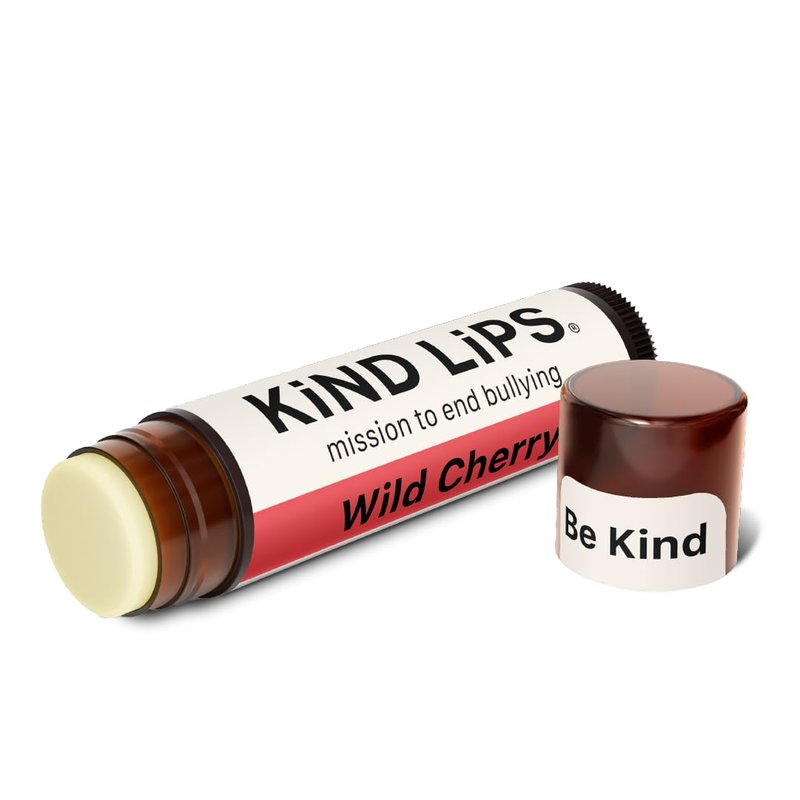 Kind Lips Wild Cherry Lip Balm (5 Pack) – Organic Flavored Lip Balm for Dry, Cracked Lips – Natural Beeswax Moisturizing Lip Care with Sweet Cherry Flavor