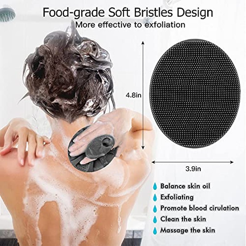 INNERNEED Soft Silicone Body Cleansing Brush Shower Scrubber, Gentle Exfoliating and Massage for All Kinds of Skin (Pink)
