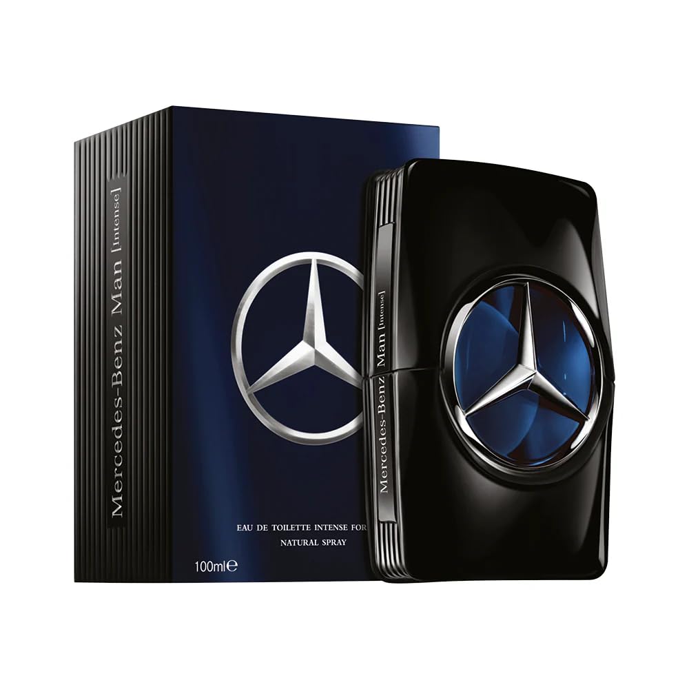 Mercedes-Benz Man Intense Cologne for Men - 3.4 Fl Oz - Eau De Toilette Perfume Spray for Man - Luxury Long Lasting Fragrance with Sensual, Floral, Woody Notes Gift for Men