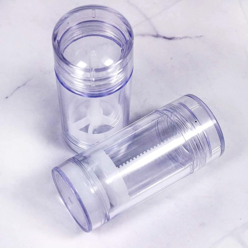 5 Packs Plastic Deodorant Containers,1 Oz /30ml Empty Clear Cylinder (Bottom Refilling & Twist Up) Refillable Deodorant Tube Bottles Stick Container for Lip balm,Lipstick