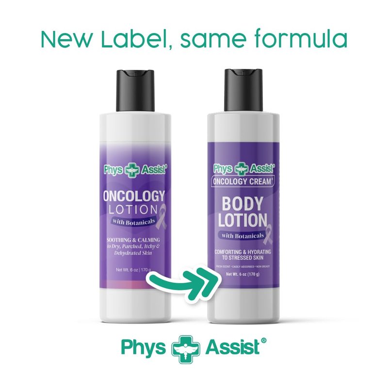 PhysAssist Oncology Cream Body Lotion with Botanicals – Hydrating Lotion for Dry, Sensitive and Stressed Skin – Lavender, Tea Tree, Peppermint & Calendula – 6 oz Bottle
