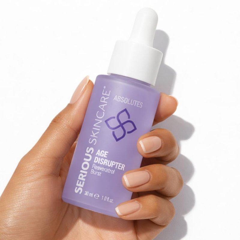 Serious Skincare Absolutes Age Disrupter Facial Treatment Serum with Resveratrol for Smooth & Radiant Skin - Grape Skin Stem Cells - Improve Elasticity - 1 oz.