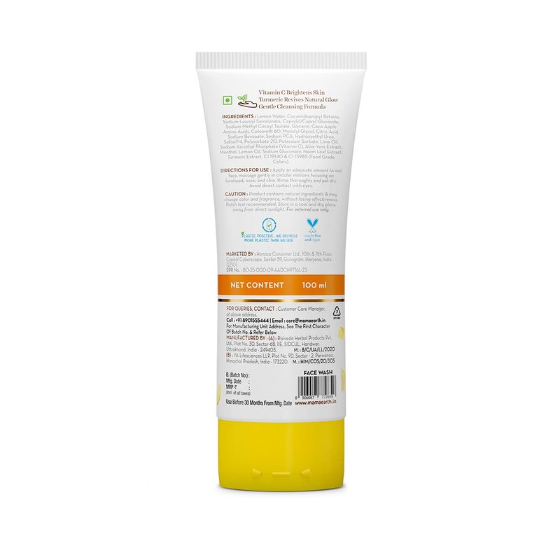 MAMAEARTH Vitamin C Daily Glow Face Wash with Vitamin C & Turmeric 100ml