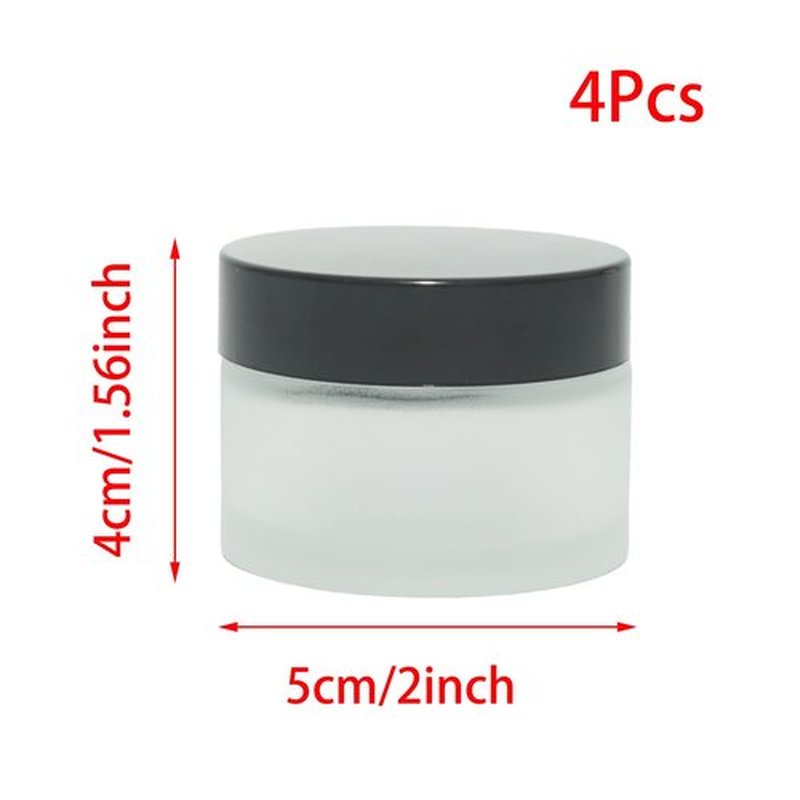 YUYUDEHM 4 Pack 1oz White Matte Glass Jars with Lids, 30ml Reusable Empty Round Container for Creams, Lotion, Cosmetic