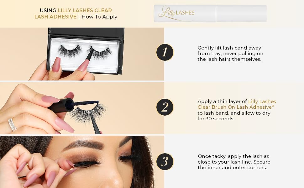 Lilly Lashes 3D Mykonos in Faux Mink | False Eyelashes, Dramatic Look and Feel, Reusable & Non-Magnetic Lashes,100% Handmade Vegan, Silk Like Luxury Fibers