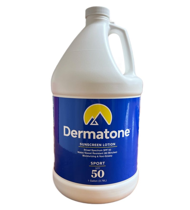 Dermatone Sport Sunscreen Lotion SPF 50 - Vitamin C & Aloe, Sweat & Water Resistant | 1 Gallon Pump Bottle
