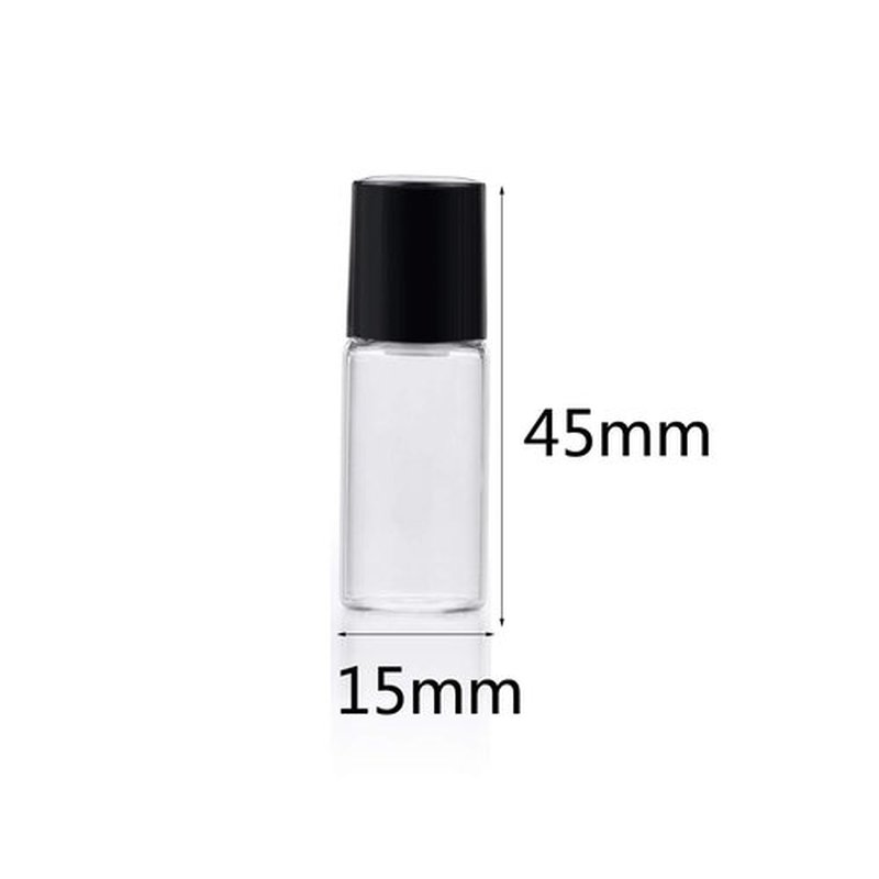 Wresty 25 Pcs Clear Glass Mini Roll On Bottles Empty Essential Oil Roller Ball Bottles Perfume Lip Blam Cosmetic Sample Vials Roller Glass Bottles Container With Black Cap (3ml)